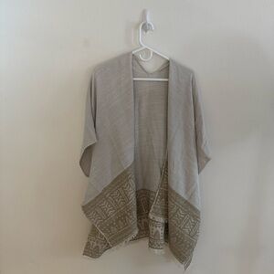 Beige Embroidered Shawl